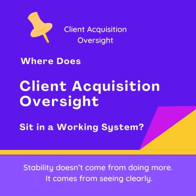 Client Acquisition Oversight Sit in a Working System