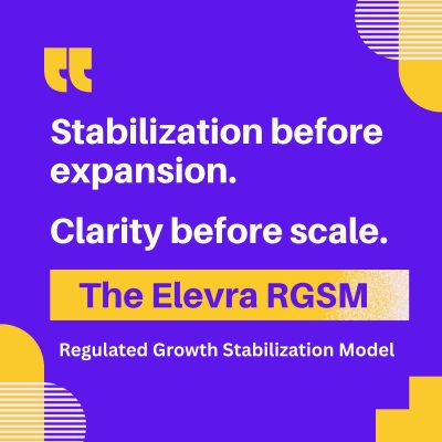 Stabilization before expansion Clarity before scale.